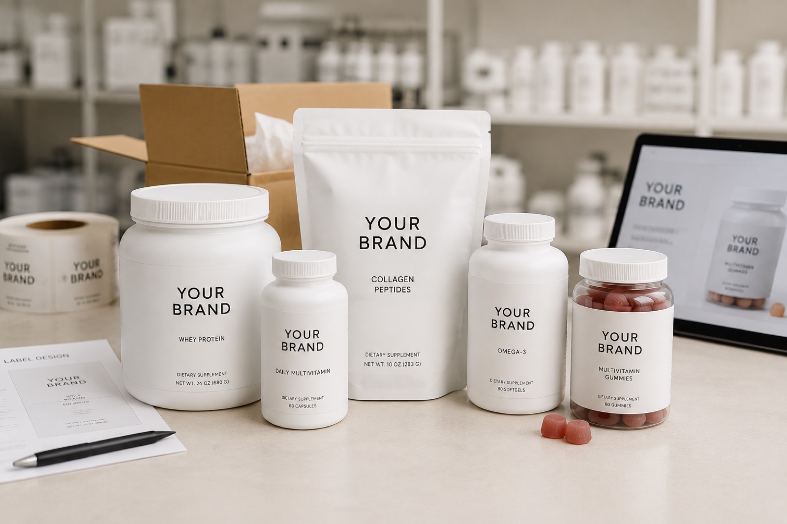 White-label supplement lineup ready for branding