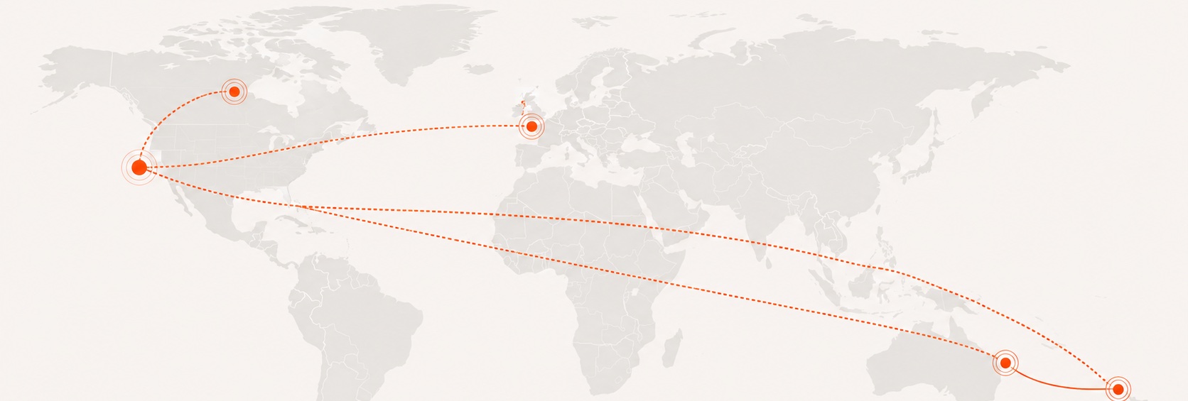 Uptime international delivery routes from the US to Canada, the UK, Australia and New Zealand